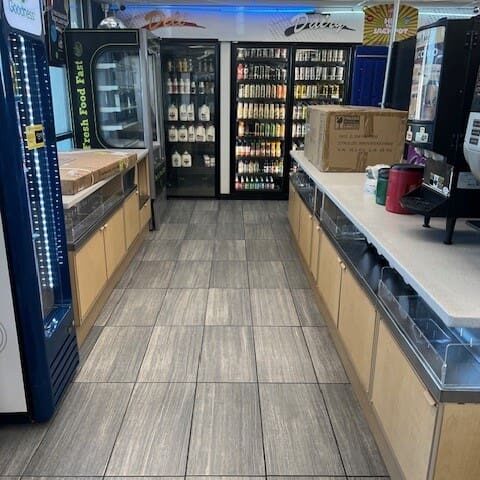 A store with many shelves and counters in it